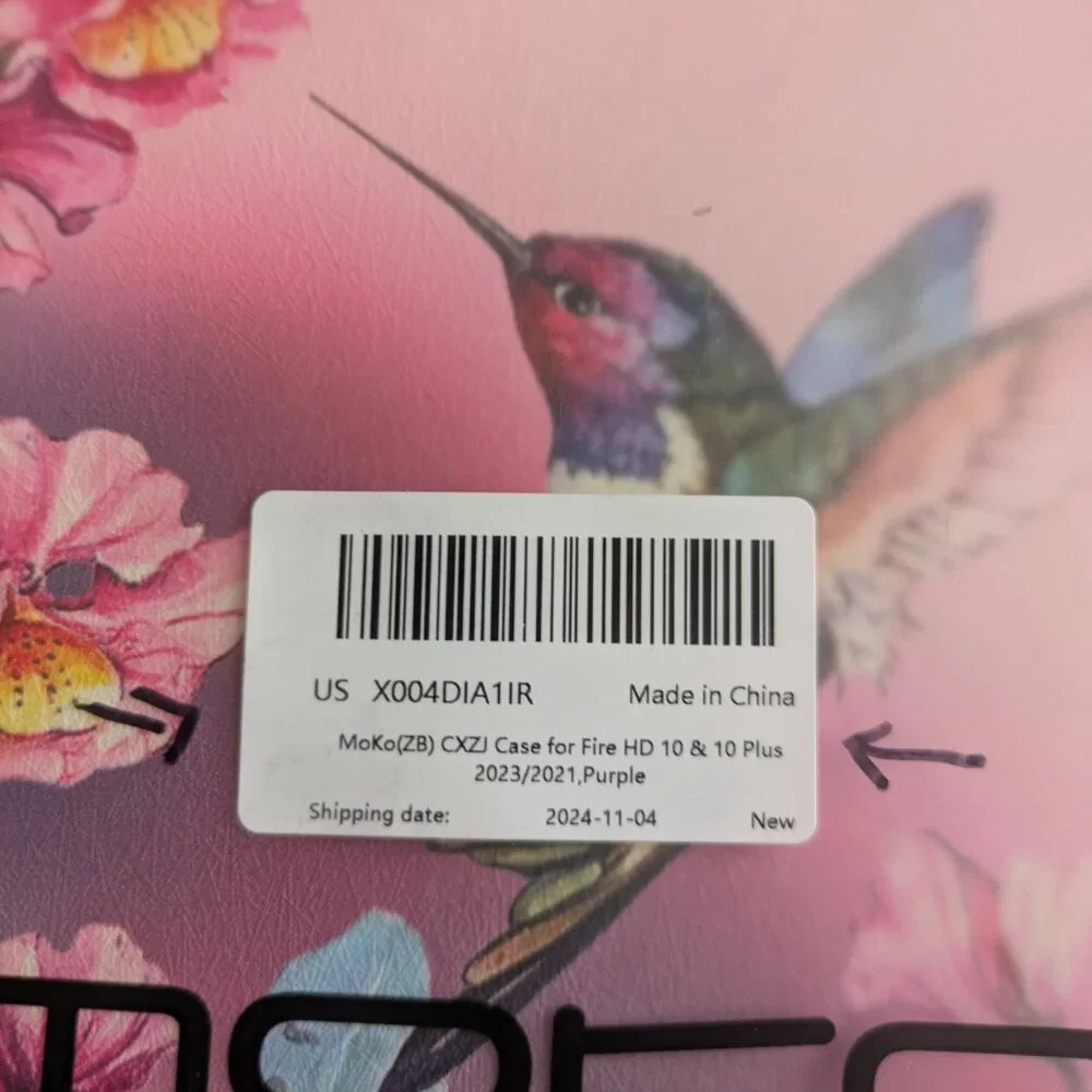 Moko Kindle Fire HD 10/ Fire 10 Plus Purple Hummingbird Tablet Case